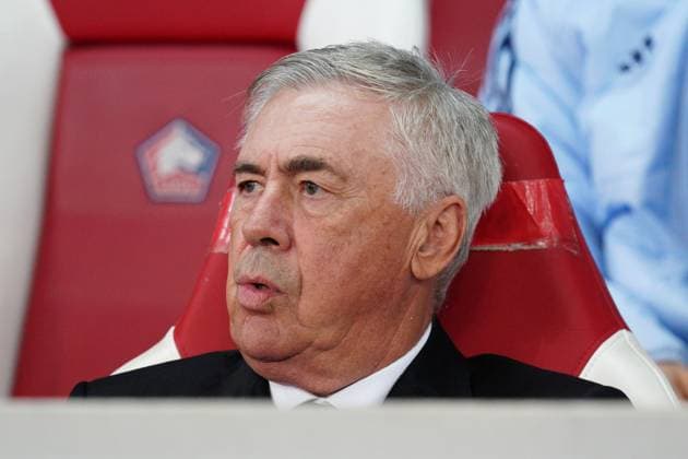 Real Madrid coach Carlo Ancelotti Lille v Real Madrid, UEFA Champions League, Group Stage, Football, Pierre Mauroy Stadium, Lille, France, 02 Oct 2024 EDITORIAL USE ONLY No use with unauthorised audio, video, data, fixture lists, club league logos or live services. Online in-match use limited to 120 images, no video emulation. No use in betting, games or single club league player publications. Copyright: xDavexWinter Shutterstockx 14750773t