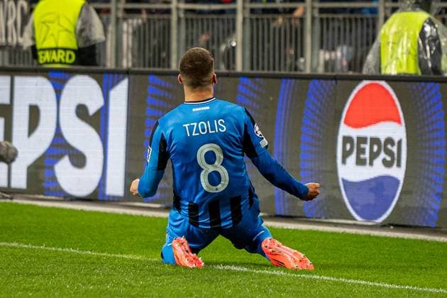 SOCCER - UEFA CL, Sturm vs Brugge KLAGENFURT,AUSTRIA,02.OCT.24 - SOCCER - UEFA Champions League, SK Sturm Graz vs Club Brugge. Image shows Christos Tzolis (Bruegge).  GEPAxpictures xMatthiasxTrinkl
