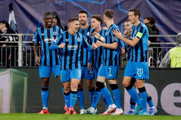 Sturm Graz v Club Brugge - UEFA Champions League KLAGENFURT, AUSTRIA - OCTOBER 02 : Tzolis Christos forward of Club Brugge celebrates scoring a goal during the UEFA Champions League phase matchday 2 match between Sturm Graz and Club Brugge at the Worthersee Stadion on October 2, 2024 in Klagenfurt, Austria, 02 10 2024 Klagenfurt Austria  Copyright: xJanxDexMeuleneirx