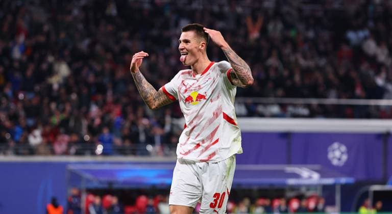 RB Leipzig - Juventus Turin Champions League Leipzig, 02.10.2024, Red Bull Arena, Fussball, UEFA Champions League, Spieltag 2 , RB LEIPZIG vs. JUVENTUS FC TURIN , Tor für Leipzig zum 1:0. Im Bild: Torschütze Benjamin Sesko (30, RB Leipzig) ,