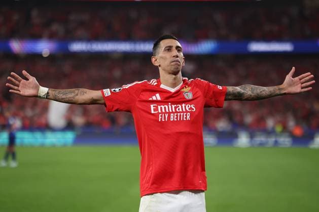 Portugal, Lisbon 2. October 2024 Uefa Champions League phase 2024 25 Matchday 2, S.L.Benfica - Atletico de Madrid v.l., Angel di Maria (S.L.Benfica) Torjubel, Goal celebration, celebrate the goal Copyright: JoaquimxFerreira