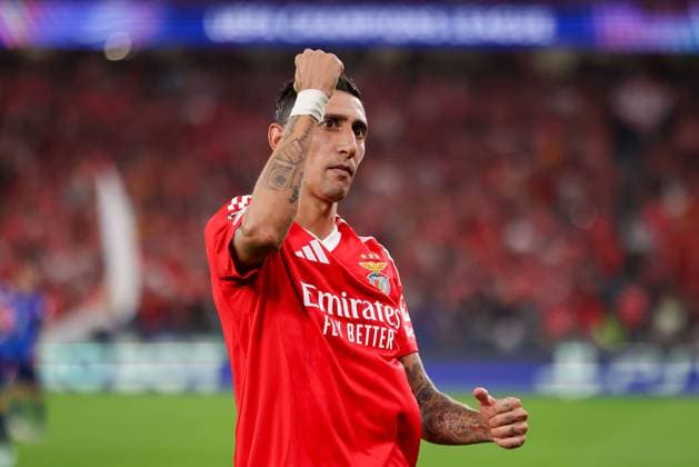 Portugal, Lisbon 2. October 2024 Uefa Champions League phase 2024 25 Matchday 2, S.L.Benfica - Atletico de Madrid v.l., Angel di Maria (S.L.Benfica) Torjubel, Goal celebration, celebrate the goal Copyright: JoaquimxFerreira