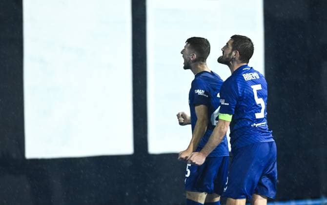 GNK Dinamo v AS Monaco - UEFA Champions League 2024 25 League Phase MD2 ZAGREB, CROATIA - OCTOBER 2: Petar Sucic of Dinamo Zagreb celebrate after scoring during UEFA Champions League 2024 25 League Phase MD2 match between GNK Dinamo v AS Monaco at Maksimir Stadion on October 2, 2024 in Zagreb, Croatia.  MarkoxLukunic PIXSELL