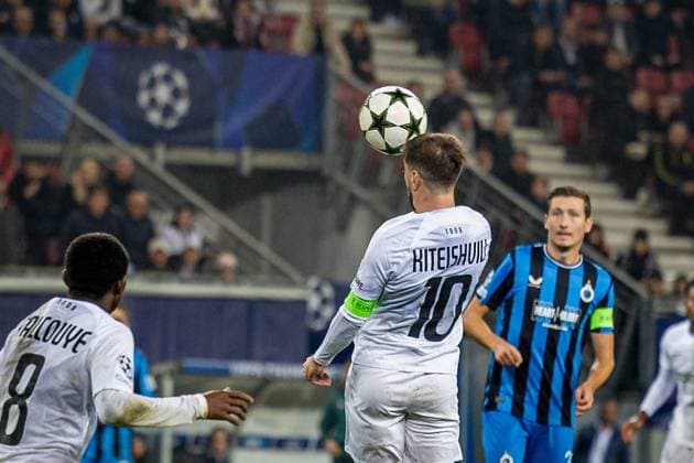SOCCER - UEFA CL, Sturm vs Brugge KLAGENFURT,AUSTRIA,02.OCT.24 - SOCCER - UEFA Champions League, SK Sturm Graz vs Club Brugge. Image shows Otar Kiteishvili (Sturm).  GEPAxpictures xMatthiasxTrinkl