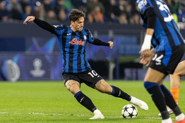 UEFA Champions League: Shakhtar - Atalanta; 02.10.2024 Nicolo Zaniolo (Atalanta, 10) UEFA Champions League: Shakhtar - Atalanta; Arena AufSchalke, Gelsenkirchen; 02.10.2024 Copyright: xBEAUTIFULxSPORTS Buriakovx