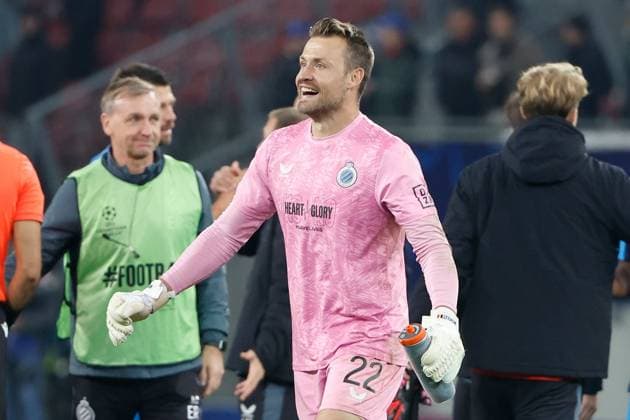Sturm Graz v Club Brugge - UEFA Champions League KLAGENFURT, AUSTRIA - OCTOBER 02 : Mignolet Simon goalkeeper of Club Brugge celebrates the win pictured during the UEFA Champions League phase matchday 2 match between Sturm Graz and Club Brugge at the Worthersee Stadion on October 2, 2024 in Klagenfurt, Austria, 02 10 2024 Klagenfurt Austria  Copyright: xJanxDexMeuleneirx