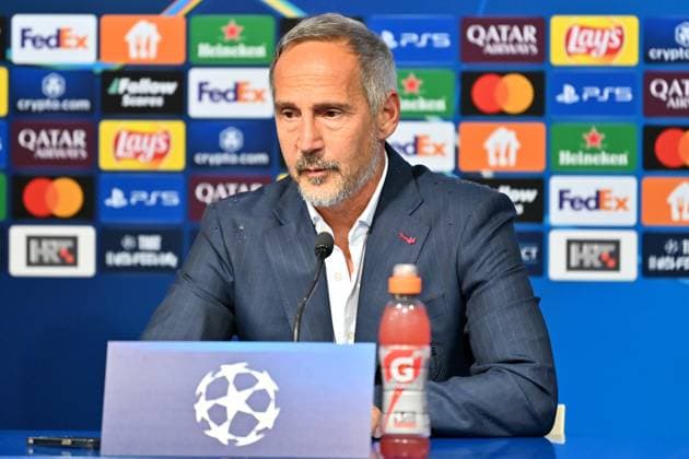 Adi Hutter head coach of Monaco talking in press conference, PK, Pressekonferenz after the UEFA Champions League, League phase football match between Dinamo Zagreb and Monaco FOOTBALL : Dinamo Zagreb vs AS Monaco - UEFA Ligue des Champions 2024 2025 - 02 10 2024 IgorKupljenik Panoramic 