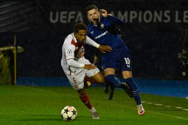 Zagreb, Croatia, 021024. Thilo Kehrer and, Martin Baturina at the match of the 2nd round of the UEFA Champions League, GNK Dinamo - AS Monaco Fc. Photo: Damir Krajac CROPIX Zagreb Croatia Copyright: xxDamirxKrajacx xCROPIXx dinamo_monaco59-021024