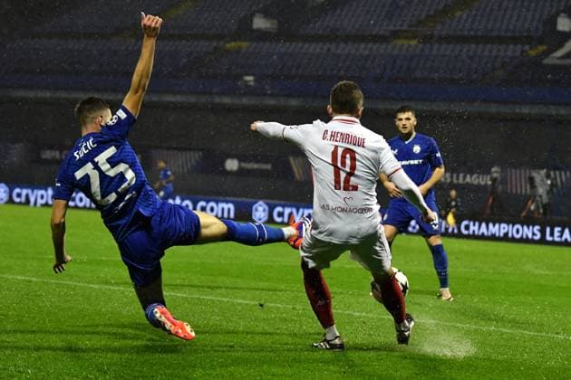 Zagreb, Croatia, October 2nd 2024: Petar Sucic of Dinamo Zagreb (L) in action against Caio Henrique of Monaco (C) during the UEFA Champions League, League phase, match between Dinamo Zagreb and Monaco at Stadium Maksimir, Zagreb, Croatia. (Natasa Kupljenik SPP) Copyright: xNatasaxKupljenikx xSPPx spp-en-NaKuSp-NNR_1221