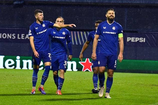 Zagreb, Croatia, October 2nd 2024: Team Dinamo Zagreb celebrate score during the UEFA Champions League, League phase, match between Dinamo Zagreb and Monaco at Stadium Maksimir, Zagreb, Croatia. (Natasa Kupljenik SPP) Copyright: xNatasaxKupljenikx xSPPx spp-en-NaKuSp-NNR_1302