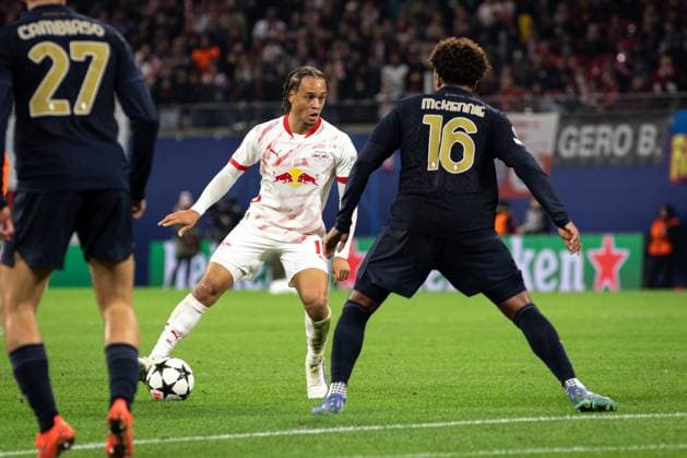 RB Leipzig v Juventus, UEFA Champions League football, Leipzig , Germany Leipzig , Germany. 02nd, October 2024. Xavi Simons Sesko (10) of RB Leipzig seen during the UEFA Champions League match between RB Leipzig and Juventus at the Red Bull Arena in Leipzig. Germany, Leipzig  Copyright: xGonzalesxPhoto InakixEsnaolax