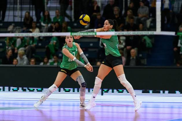 RECORD DATE NOT STATED Mikala Mogensen (Trikot Nr.16, USC Münster); 1. Volleyball Bundesliga - USC Münster-Allianz MTV Stuttgart, Münster am 02.10.2024 Copyright: xBEAUTIFULxSPORTS PeterxWeberx