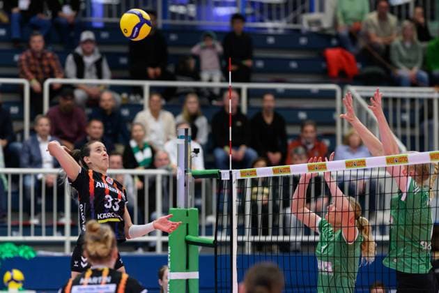 RECORD DATE NOT STATED Maria Segura Palleres (Trikot Nr. 33, Allianz MTV Stuttgart); 1. Volleyball Bundesliga - USC Münster-Allianz MTV Stuttgart, Münster am 02.10.2024 Copyright: xBEAUTIFULxSPORTS PeterxWeberx