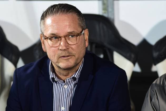 Maccabi Tel Aviv v Midtjylland Europa League Head coach Thomas Thomasberg of Midtjylland at 2024 2025 Europa League match between Maccabi Tel Aviv and Midtjylland at Partizan Stadium, 03.10.2024, Belgrade, Serbia. Belgrade Serbia Copyright: xDusanxMilenkovicx x