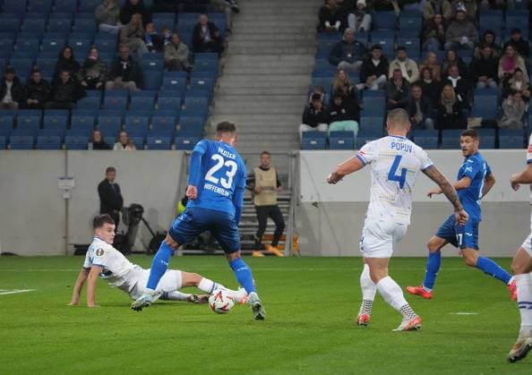 Europa League, TSG 1899 Hoffenheim vs FC Dynamo Kiew 03.10.2024, PreZero-Arena, Sinsheim, Europa League, TSG 1899 Hoffenheim vs FC Dynamo Kiew , im Bild Adam Hlozek (Hoffenheim) erzielt das Tor zum 1:0. Sinsheim PreZero-Arena Deutschland