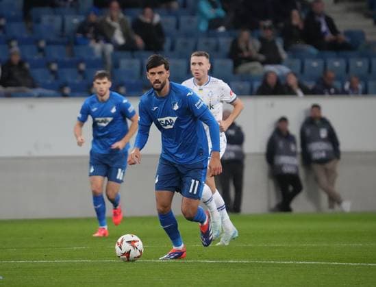 Europa League, TSG 1899 Hoffenheim vs FC Dynamo Kiew 03.10.2024, PreZero-Arena, Sinsheim, Europa League, TSG 1899 Hoffenheim vs FC Dynamo Kiew , im Bild Florian Grillitsch (Hoffenheim)
