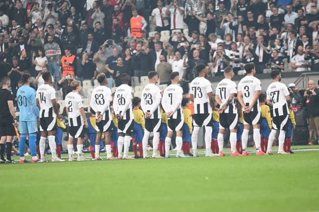 Players of Besiktas at the opening ceremony before the UEFA Europa League 2024 25 League Phase MD2 match between Besiktas JK and Eintracht Frankfurt at Tupras Stadium on October 3, 2024 in Istanbul, Turkey. Istanbul Turkey Copyright: xSeskimphotox Besiktas-EFrankfurt-31024 (47)