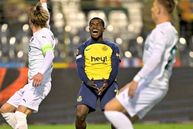 Royale Union Saint-Gilloise v FK Bodo Glimt - UEFA Europa League BRUSSELS, BELGIUM - OCTOBER 03 : Sadiki Noah defender of Royale Union Saint-Gilloise during the UEFA Europa League phase matchday 2 match between Royale Union Saint-Gilloise and FK Bodo Glimt on October 3, 2024 in Brussels, Belgium, 03 10 2024 Brussels Belgium  Copyright: xSesx