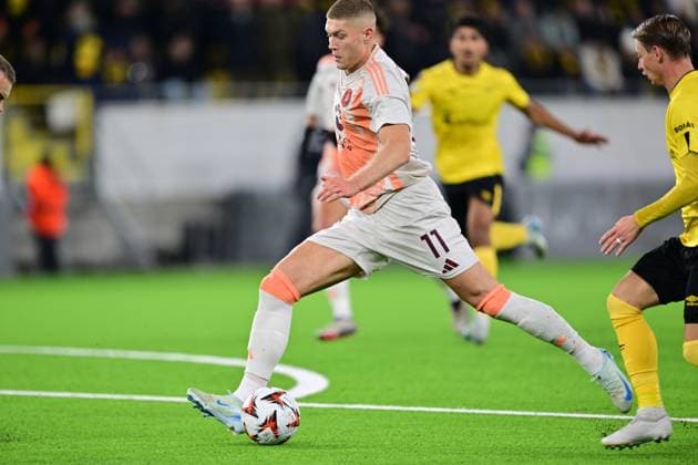 BORAS, SVERIGE 20241003 Romas Artem Dovbyk under torsdagens fotbollsmatch i Europa League mellan IF Elfsborg och AS Roma pa Boras arena. BORAS SVERIGE x9200x