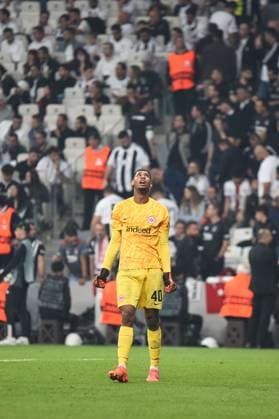 Goalkeeper Kaua Morais Vieira dos Santos of Eintracht Frankfurt during the UEFA Europa League 2024 25 League Phase MD2 match between Besiktas JK and Eintracht Frankfurt at Tupras Stadium on October 3, 2024 in Istanbul, Turkey. (Photo by Seskimphoto ) Besiktas JK v Eintracht Frankfurt UEFA Europa League 2024 25 
