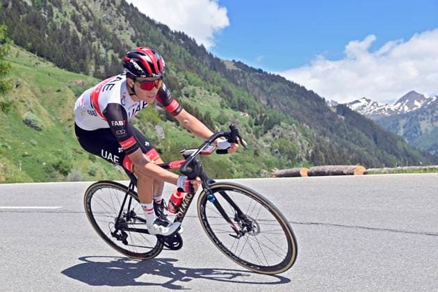 Tour de Suisse 2021 Cycling Race - Stage 6 DISENTIS SEDRUN, SWITZERLAND - JUNE 11 : MUNOZ LANCHEROS Cristian Camilo (COL) of UAE TEAM EMIRATES during stage 6 of the UCI World Tour 84th Tour de Suisse cycling race with start in Andermatt and finish in Disentis Sedrun on June 11, 2021 in Disentis Sedrun, Switzerland, 11 06 2021 ( Motordriver Kenny Verfaillie - Disentis Sedrun Switzerland  Copyright: xPeterxDexVoechtx 10929186-039