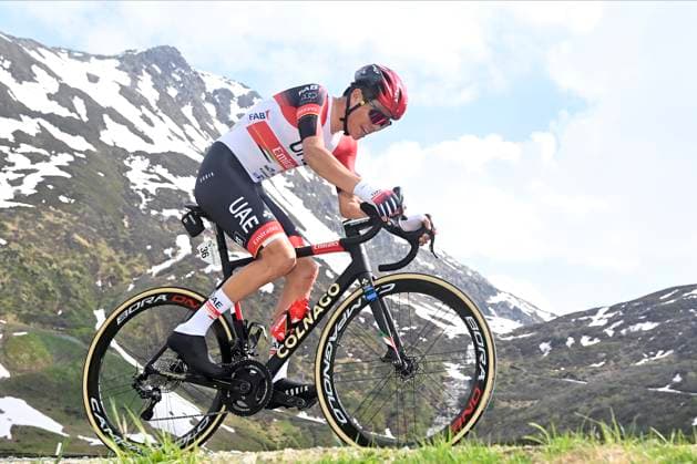 Tour de Suisse 2021 Cycling Race - Stage 7 ANDERMATT, SWITZERLAND - JUNE 12 : MUNOZ LANCHEROS Cristian Camilo (COL) of UAE TEAM EMIRATES in action during stage 7 of the UCI World Tour 84th Tour de Suisse cycling race, an individual time trial, with start in Disentis Sedrun and finish in Andermatt on June 12, 2021 in Andermatt, Switzerland, 12 06 2021 ( Motordriver Kenny Verfaillie - Andermatt Switzerland  Copyright: xPeterxDexVoechtx 10929290-130