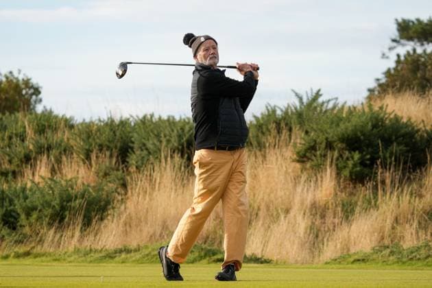 Bill Murray on the 1st tee. Alfred Dunhill Links Championship 2024, Day Two, Golf, Kingsbarns, Scotland, UK - 04 Oct 2024  Copyright: xStuartxWallace Shutterstockx 14751991e