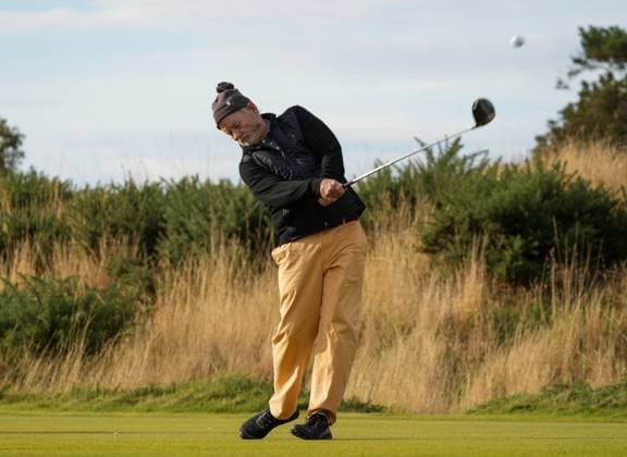 Bill Murray on the 1st tee. Alfred Dunhill Links Championship 2024, Day Two, Golf, Kingsbarns, Scotland, UK - 04 Oct 2024  Copyright: xStuartxWallace Shutterstockx 14751991c