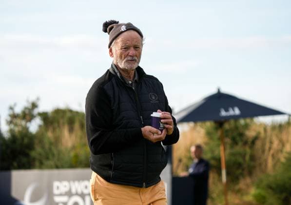 Bill Murray on the 1st tee. Alfred Dunhill Links Championship 2024, Day Two, Golf, Kingsbarns, Scotland, UK - 04 Oct 2024  Copyright: xStuartxWallace Shutterstockx 14751991b