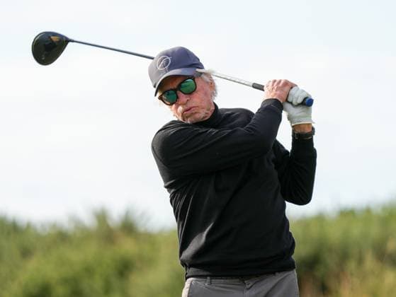 Michael Douglas on the 1st tee. Alfred Dunhill Links Championship 2024, Day Two, Golf, Kingsbarns, Scotland, UK - 04 Oct 2024  Copyright: xStuartxWallace Shutterstockx 14751991t