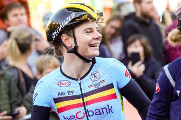 UCI Gravel World Champions Women 2024 LEUVEN, BELGIUM - OCTOBER 05 : Kopecky Lotte (BEL) during the 3th UCI Gravel World Championships Women race with start in Halle and finish in Leuven on October 05, 2024 in Leuven, Belgium, 05 10 2024  Copyright: xTomasxSiskx