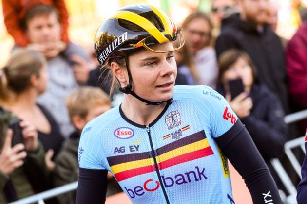 UCI Gravel World Champions Women 2024 LEUVEN, BELGIUM - OCTOBER 05 : Kopecky Lotte (BEL) during the 3th UCI Gravel World Championships Women race with start in Halle and finish in Leuven on October 05, 2024 in Leuven, Belgium, 05 10 2024  Copyright: xTomasxSiskx