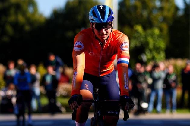 UCI Gravel World Champions Women 2024 LEUVEN, BELGIUM - OCTOBER 05 : Lorena Wiebes (NED) during the 3th UCI Gravel World Championships Women race with start in Halle and finish in Leuven on October 05, 2024 in Leuven, Belgium, 05 10 2024  Copyright: xTomasxSiskx