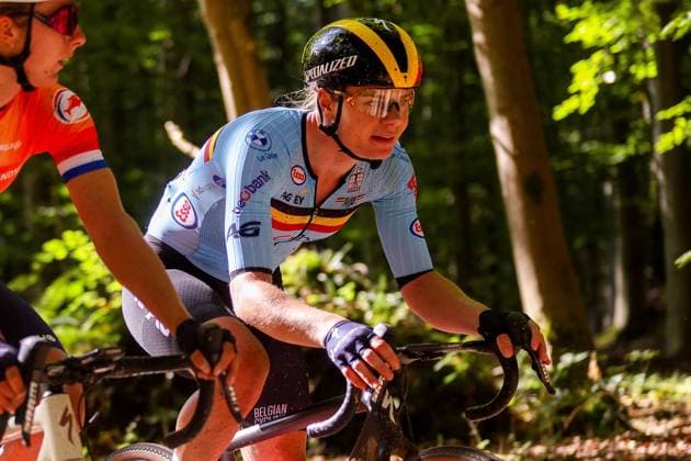 UCI Gravel World Champions Women 2024 LEUVEN, BELGIUM - OCTOBER 05 : Kopecky Lotte (BEL) during the 3th UCI Gravel World Championships Women race with start in Halle and finish in Leuven on October 05, 2024 in Leuven, Belgium, 05 10 2024  Copyright: xTomasxSiskx