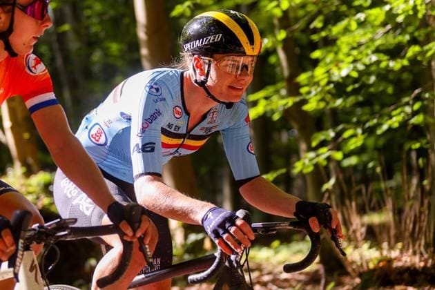 UCI Gravel World Champions Women 2024 LEUVEN, BELGIUM - OCTOBER 05 : Kopecky Lotte (BEL) during the 3th UCI Gravel World Championships Women race with start in Halle and finish in Leuven on October 05, 2024 in Leuven, Belgium, 05 10 2024  Copyright: xTomasxSiskx
