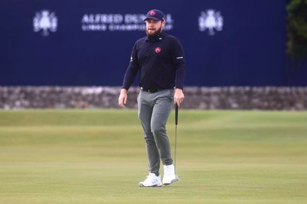 5th October 2024; The Old Course at St Andrews, Fife, Scotland; Alfred Dunhill Links Golf Championship, Round 3; Tyrrell Hatton of England on the first green of the Old Course, St Andrews, during the third round of the Dunhill Links Championship  ActionPlus12700134 DavidxYoung