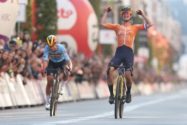UCI Gravel World Champions Women 2024 LEUVEN, BELGIUM - OCTOBER 05 : Vos Marianne (NED) during the 3th UCI Gravel World Championships Women race with start in Halle and finish in Leuven on October 05, 2024 in Leuven, Belgium, 05 10 2024 Leuven Belgium  Copyright: xTomasxSiskx