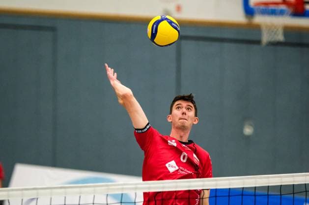 Maik Trautmann (TV Rottenburg, 06) am Ball, GER, SSG Langen vs. TV Rottenburg, Volleyball, Herren, 2. Bundesliga Sued, Saison 2024 2025, 05.10.2024. GER, SSG Langen vs. TV Rottenburg, Volleyball, Herren, 2. Bundesliga Sued, Saison 24 25, 05.10.2024. Langen Copyright: xEibner-Pressefoto FlorianxWieganx EP_FWD