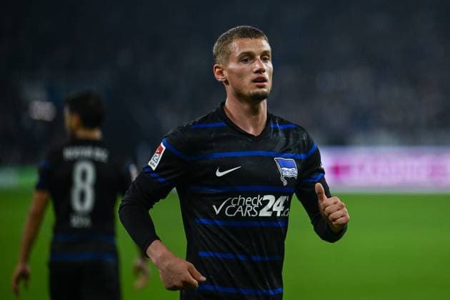 05.10.2024, Fussball, 2. Bundesliga, 8. Spieltag Saison 2024 2025, FC Schalke 04 - Hertha BSC, MickaÃ«l Cuisance (Hertha BSC), xRHR-FOTO TKx