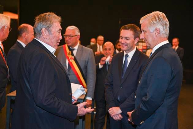 KIng Philippe visits UCI 2021 Road World Championships Flanders Belgium Belgium, Knokke Brugge, 22 09 2021 His Majesty the King will attend the team time trial - mixed relay of the cycling world championships. On this occasion, he will receive a briefing in the presence of Eddy Merckx at the Knokke Casino. He will then embark with Eddy Merckx in a car to follow the riders. On arrival in Bruges (Concertgebouw), he will briefly meet the Belgian team in the waiting zone behind the podium and congratulate the winners photo by F.Andrieu Pool Photonews Brussels Belgium  Copyright: xFredericxAndrieux 10943727-046