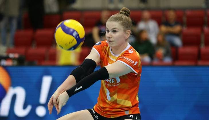 Stuttgart , Volleyball Bundesliga Frauen, Allianz MTV Stuttgart vs. VC Wiesbaden , Florien Reesink ( Stgt )