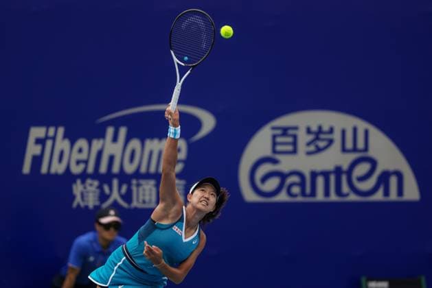 WUHAN, CHINA - OCTOBER 06: Moyuka Uchijima of Japan competes in the Women s Singles Qualifying second round match against Olivia Gadecki of Australia on day two of 2024 Wuhan Open at Optics Valley International Tennis Center on October 6, 2024 in Wuhan, Hubei Province of China.  Copyright: xVCGx 111522166237