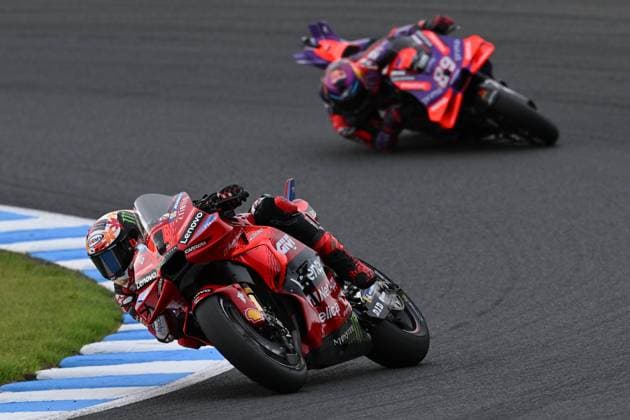 Sport Themen der Woche KW40 Races of Motul Grand Prix of Japan of MotoGP at Motegi Circuit. October 06, 2024 In picture: Francesco Bagnaia and Jorge Martin Carreras del Gran Premio Motul de MotoGP de Japon en el circuito de Motegi. 6 de Octubre de 2024 POOL MotoGP.com Cordon Press Images will be for editorial use only. Mandatory credit: MotoGP.com Cordon Press Cordon Press 