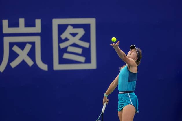 WUHAN, CHINA - OCTOBER 06: Olivia Gadecki of Australia competes in the Women s Singles Qualifying second round match against Moyuka Uchijima of Japan on day two of 2024 Wuhan Open at Optics Valley International Tennis Center on October 6, 2024 in Wuhan, Hubei Province of China.  Copyright: xVCGx 111522166222