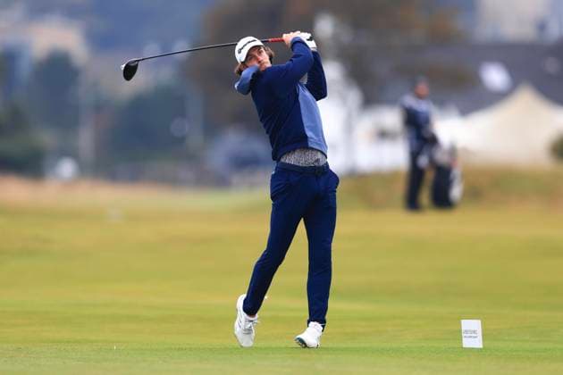 6th October 2024; The Old Course at St Andrews, Fife, Scotland; Alfred Dunhill Links Golf Championship, Final Round; Welsh former footballer Gareth Bale tees off on the third hole of the Old Course, St Andrews, during the final round of the Dunhill Links Championship  ActionPlus12700833 DavidxYoung