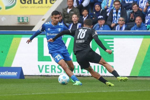 06.10.2024, xgox, Fussball - 2.Bundesliga, 1.FC Magdeburg - SpVgg Greuther Fuerth emspor, v.l. Livan Burcu (Magdeburg, 29) Marco Meyerhoefer (Meyerhöfer, Fuerth, 18) Zweikampf, Duell, Kampf, tackle (DFL DFB REGULATIONS PROHIBIT ANY USE OF PHOTOGRAPHS as IMAGE SEQUENCES and or QUASI-VIDEO) Magdeburg