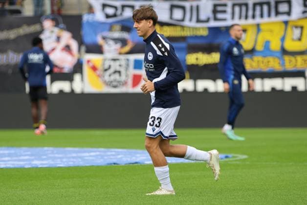 06.10.2024, Fussball, Herren, 3. Liga, Saison 2024 2025, 1. FC Saarbrücken - DSC Arminia Bielefeld, Max Lippert (DSC Arminia Bielefeld) Saarbrücken Ludwigsparkstadion Saarland Deutschland (DE) Copyright: xSebastianxBachx