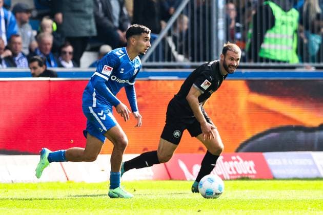 Livan Burcu (1. FC Magdeburg,29) - 2. Fussball Bundesliga Saison 2024-2025 1. FC Magdeburg vs. SpVgg Greuther Fürth in der Avnet Arena in Magdeburg - Aktion,Fußball,Mann,Männer,Deutschland,06.10.2024
