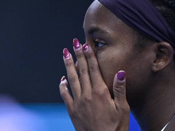 (241006) -- BEIJING, Oct. 6, 2024 -- Coco Gauff of the United States reacts during the women s singles final match against Karolina Muchova of the Czech Republic at the 2024 China Open tennis tournament in Beijing, China, Oct. 6, 2024. ) (SP)CHINA-BEIJING-TENNIS-CHINA OPEN-WOMEN S SINGLES-FINAL (CN) ZhangxLong 