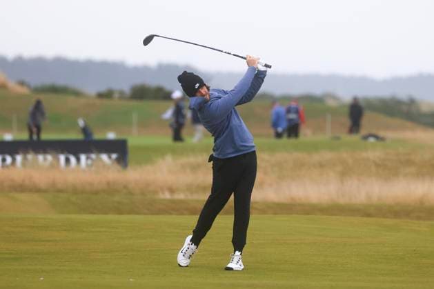 6th October 2024; The Old Course at St Andrews, Fife, Scotland; Alfred Dunhill Links Golf Championship, Final Round; Tommy Fleetwood of England hits a shot from the fairway on the fourteenth hole of the Old Course, St Andrews, during the final round of the Dunhill Links Championship  ActionPlus12701336 DavidxYoung
